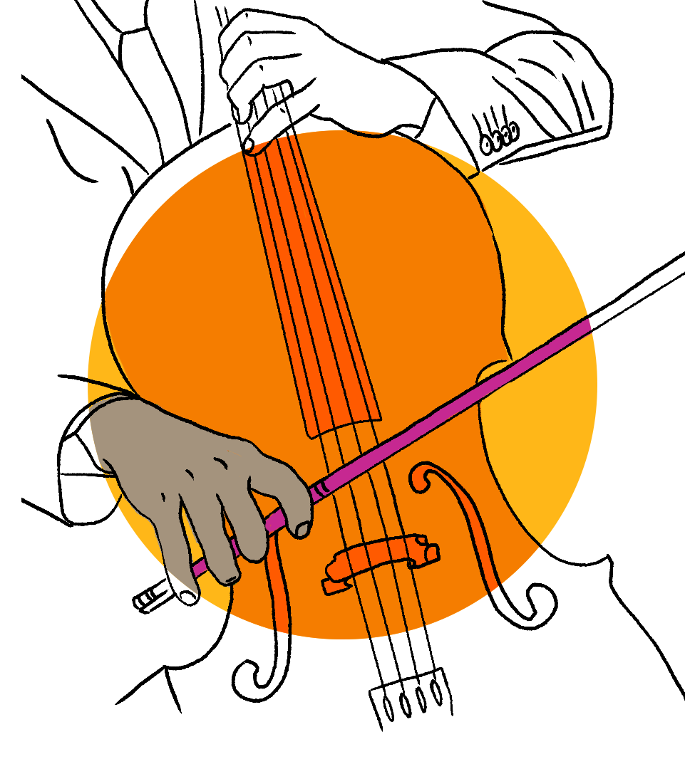 Playing Cello illustration