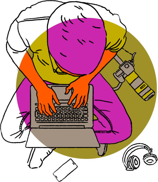 Person on laptop illustration