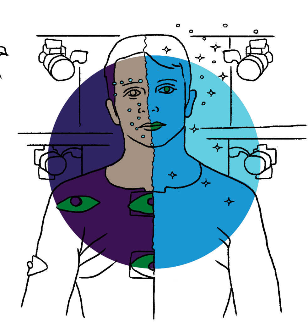 1 person 2 sides illustration