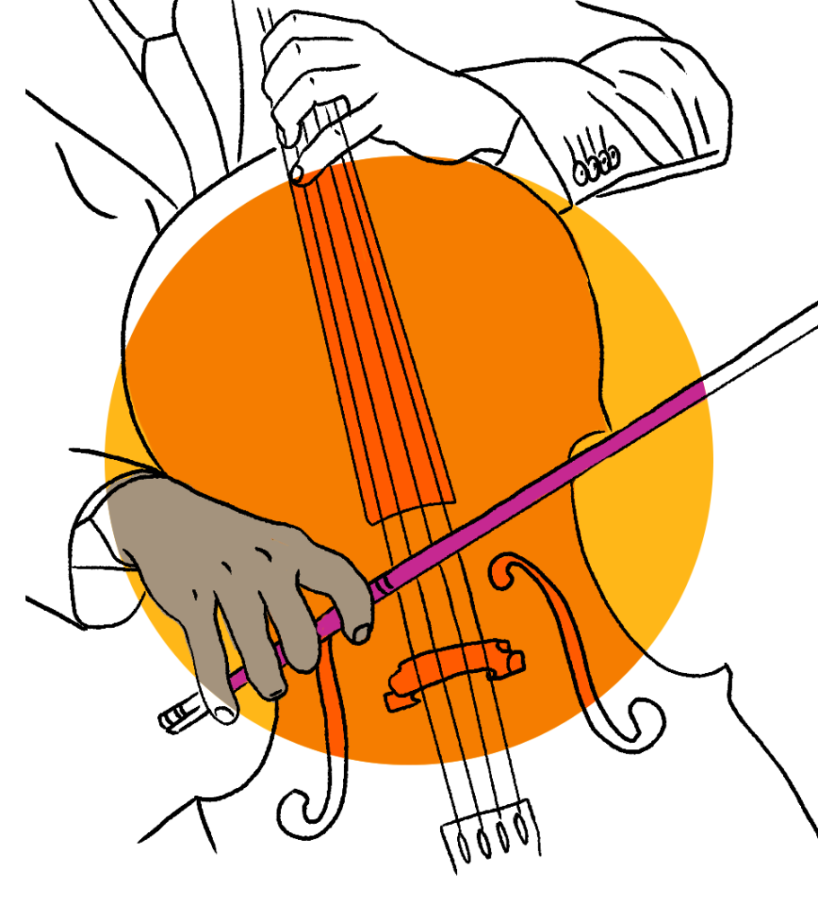 Playing Cello illustration